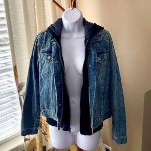 A&F Hooded Jean Jacket Size M